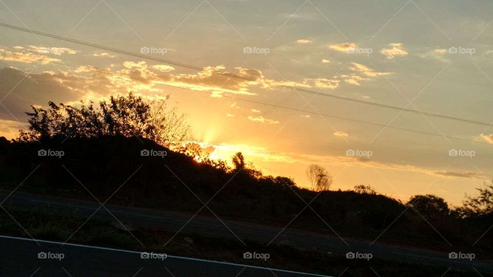 Cores naturais do poente.