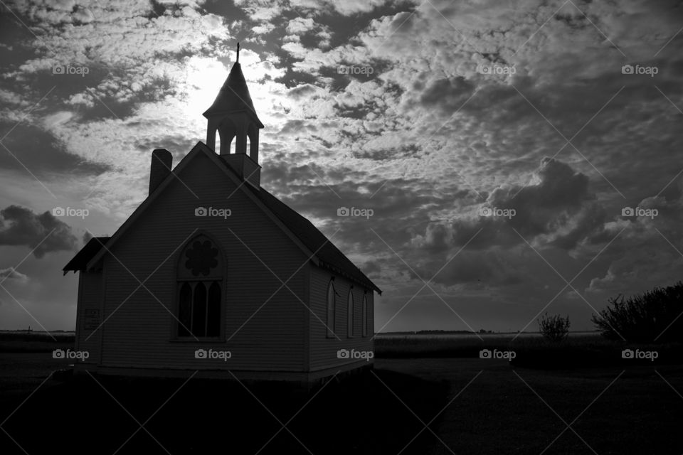 Prairie Chapel Silhouette - Manitoba
