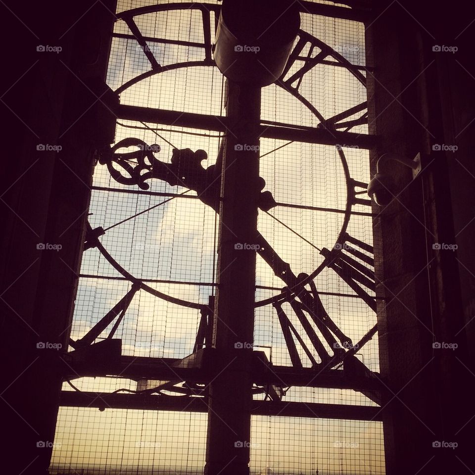Inside a clock tower