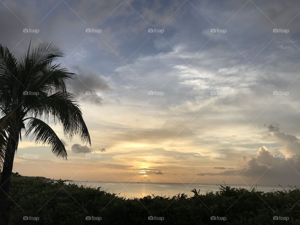 Beautiful sunset at paradise island 