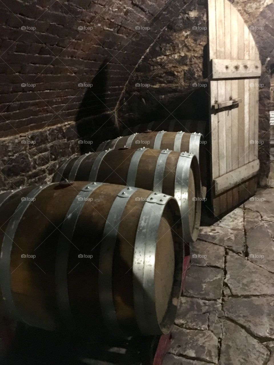 Wine cellar barrels