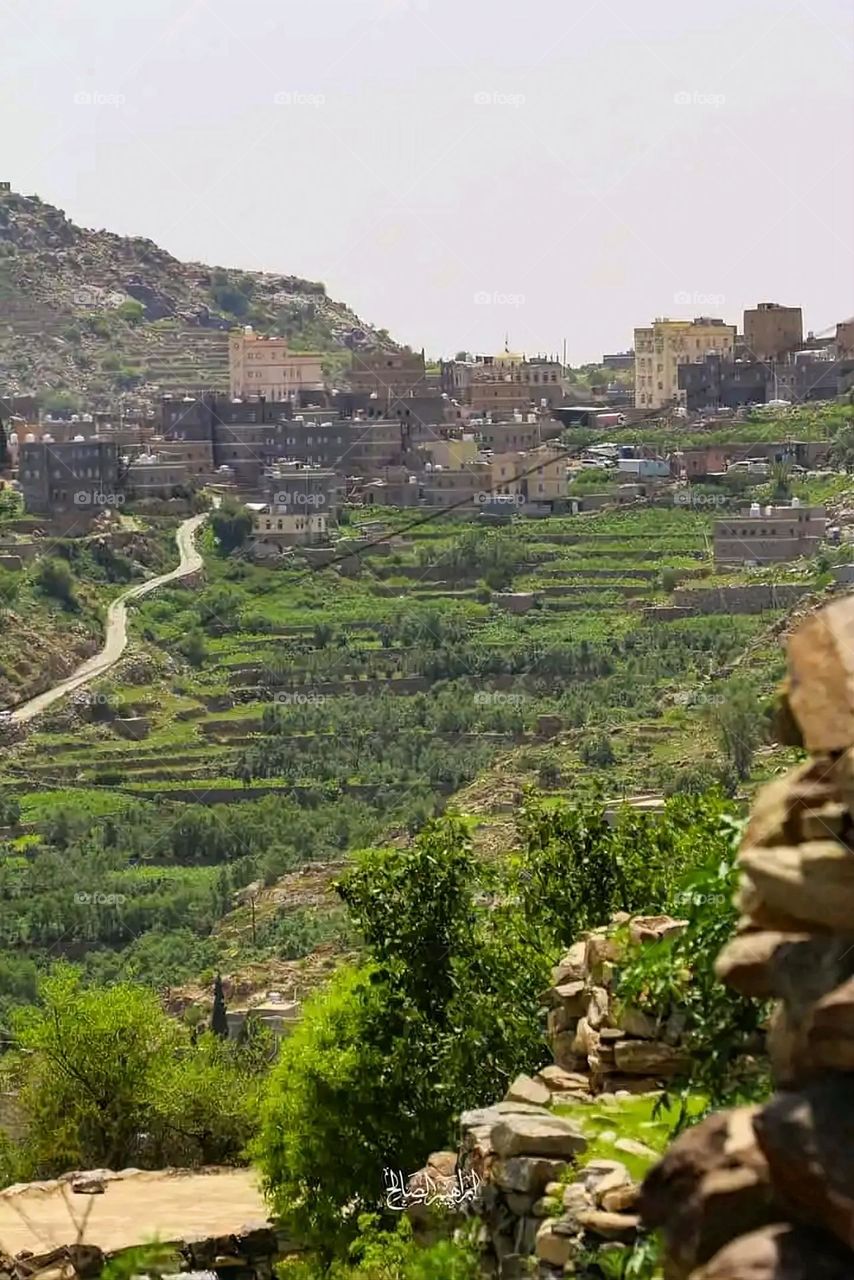 Glory be to God, the magnificent and picturesque view and the natural green trees are a view that is nothing more wonderful than it