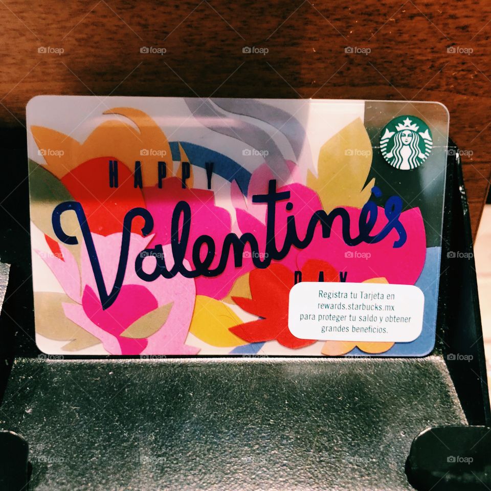 Valentine’s colorfull starbucks card 