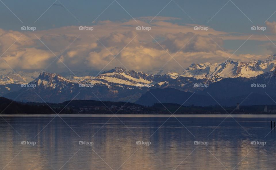 Scenic view of lake in winter