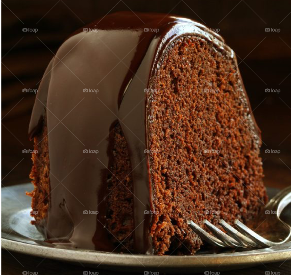 Delicious chocolate cake with chocolate glaze.