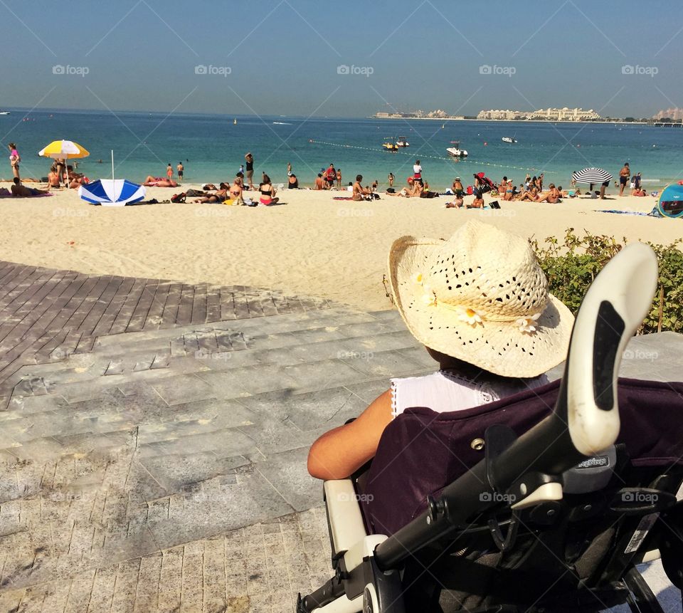 Enjoying the warm sun at the beach