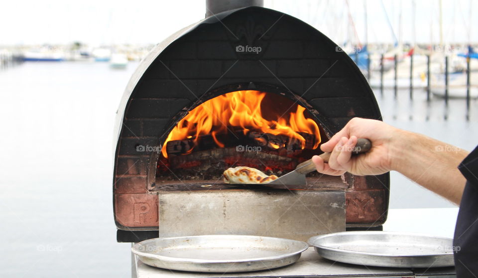 Cooking street food.