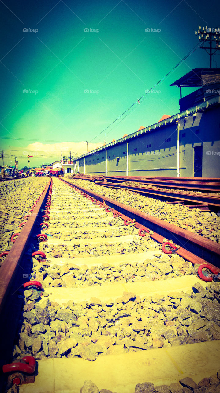 smartphone photo style rainway of city