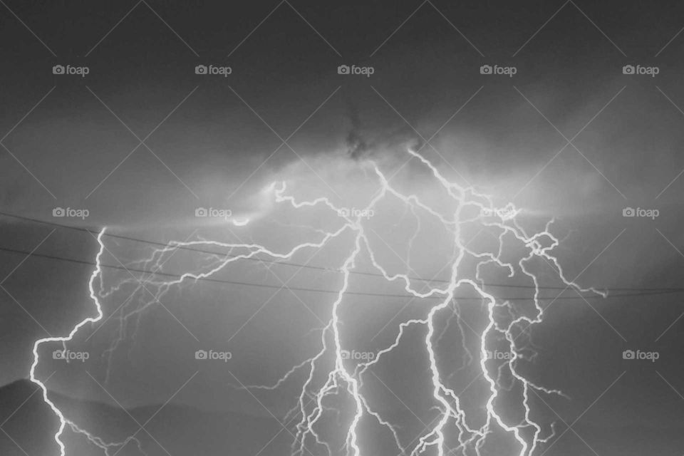 Scenic view of lightning in stormy weather