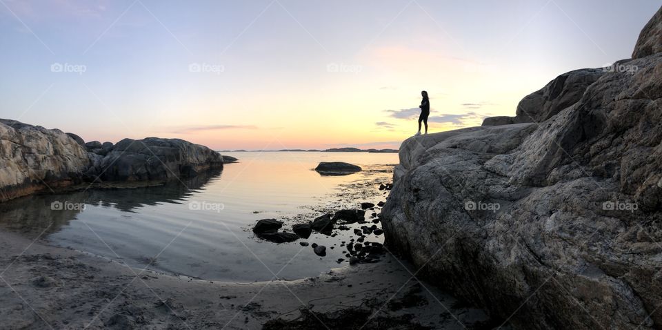 Woman and rocks