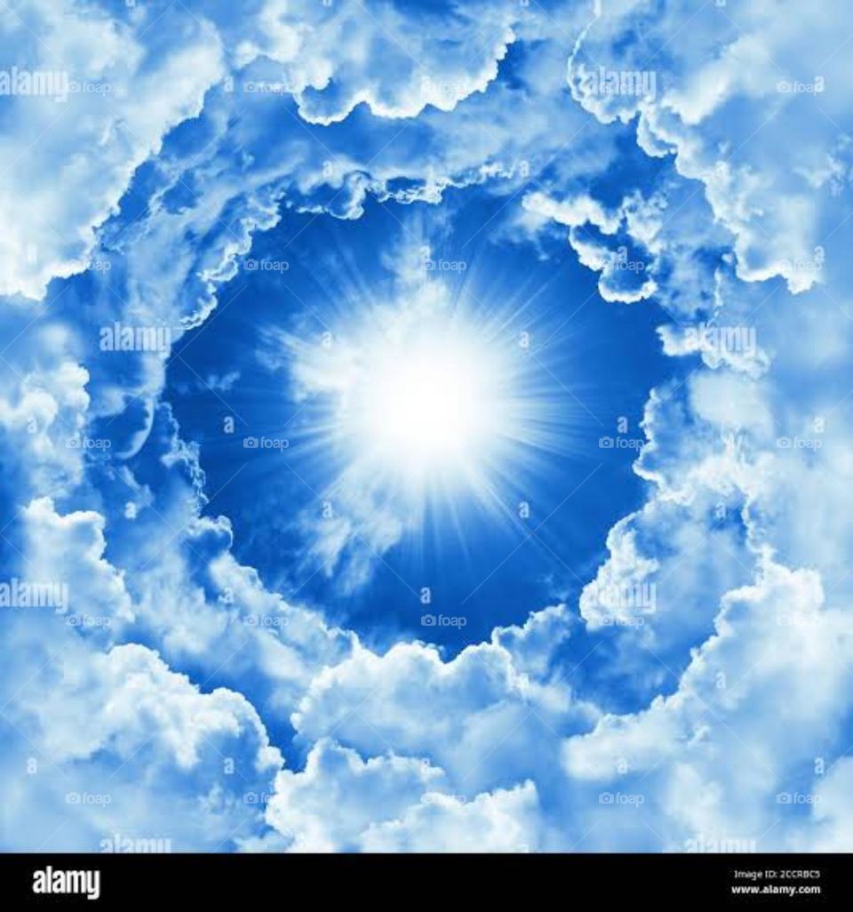Cloudy sky, blue sky sun inside the could , The Beaty is in nature.