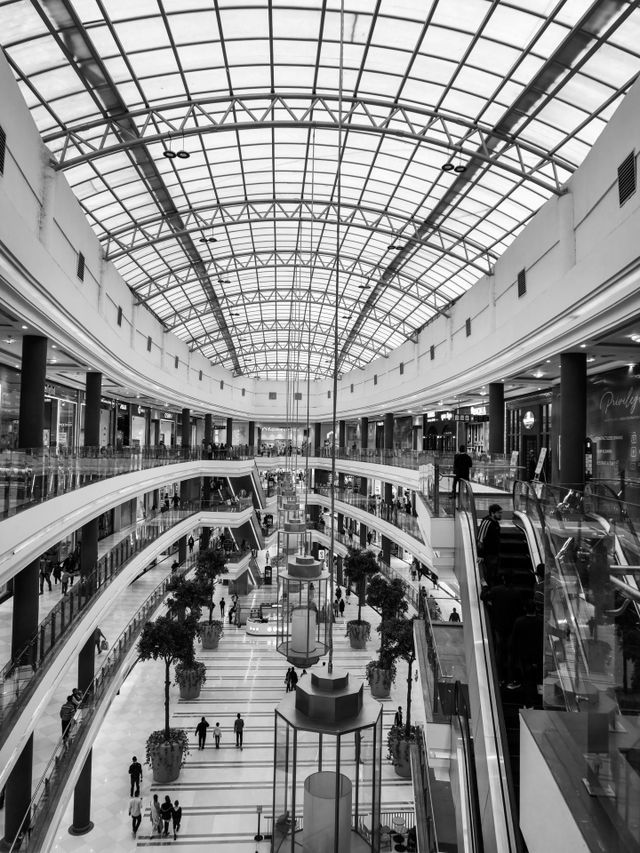 Architectural view of interior view of a mall