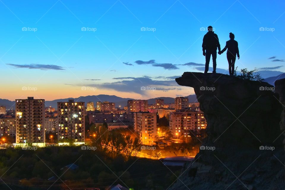 People on a cliff 