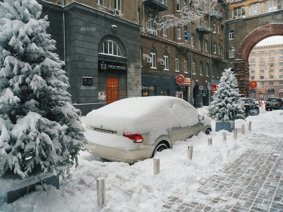 the city of Kiev in the winter, Passage, winter 2017