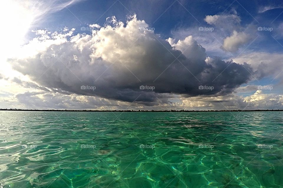 Storm clouds over sea