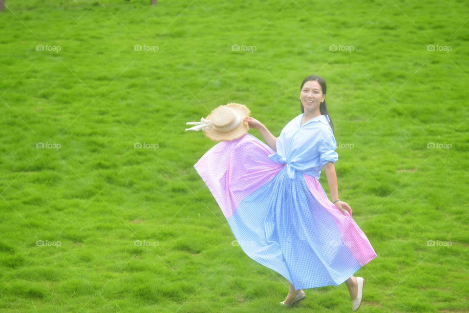 Playing on the grass