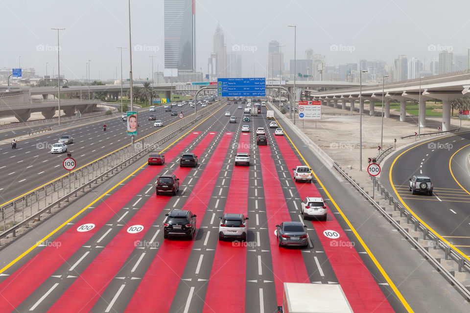 Modern highway road in Dubai, UAE