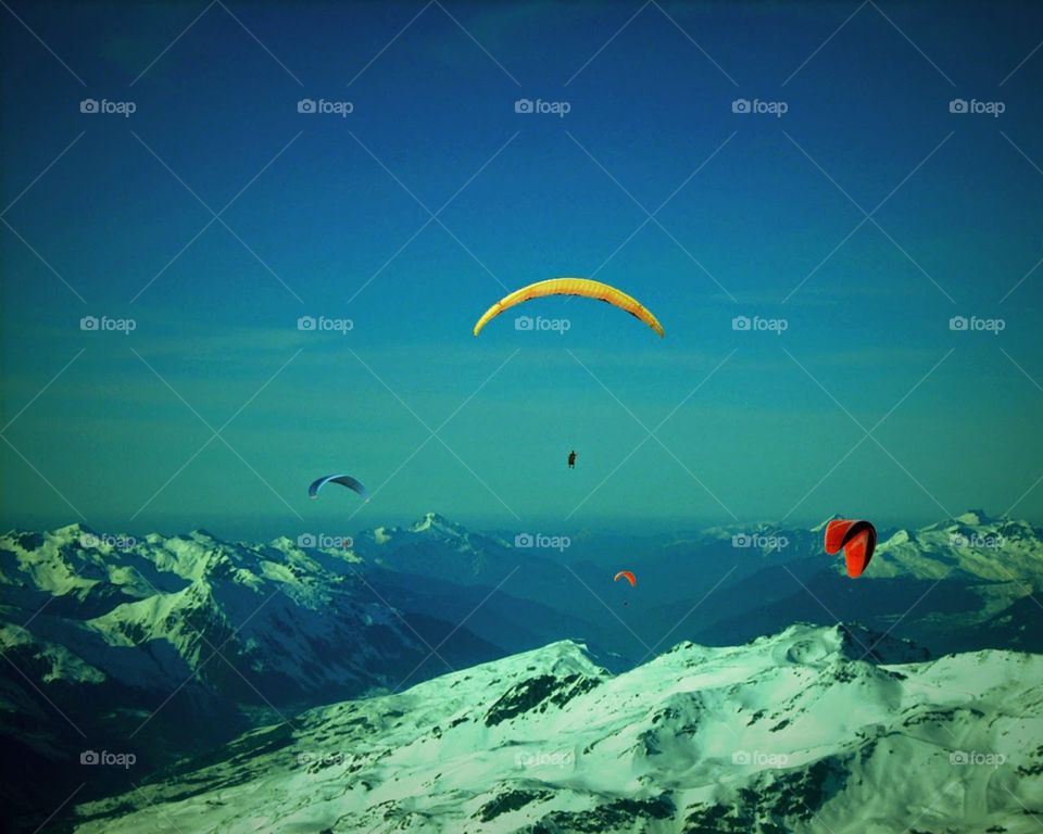 Hang gliding landscape overview