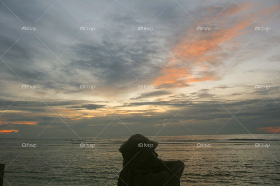 sunset in ujung genteng beach