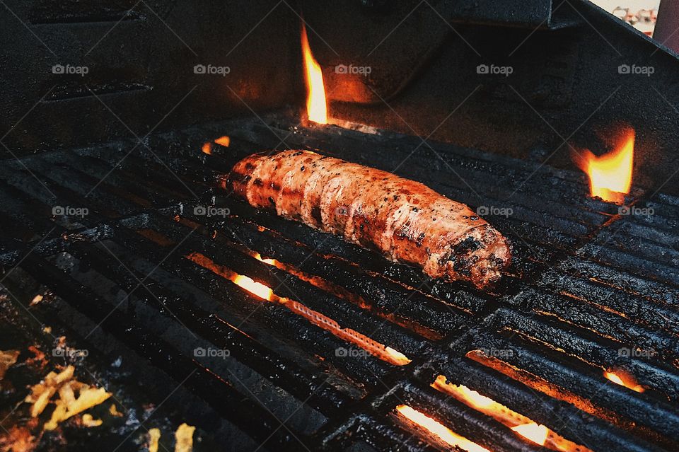 Swaziland boerewors grilling. 