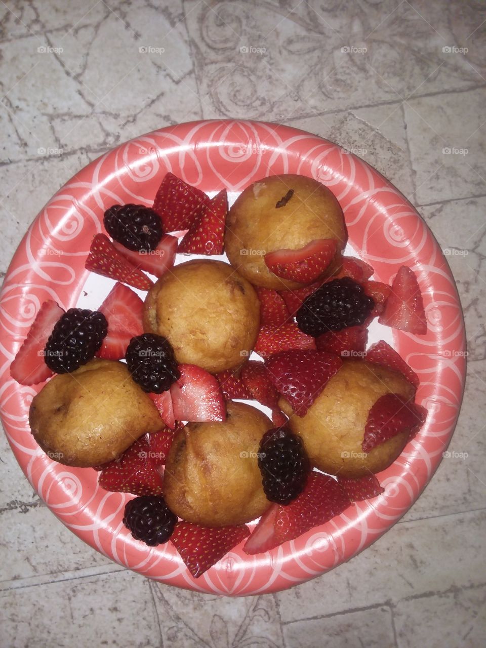 homemade fried Oreos with Berries