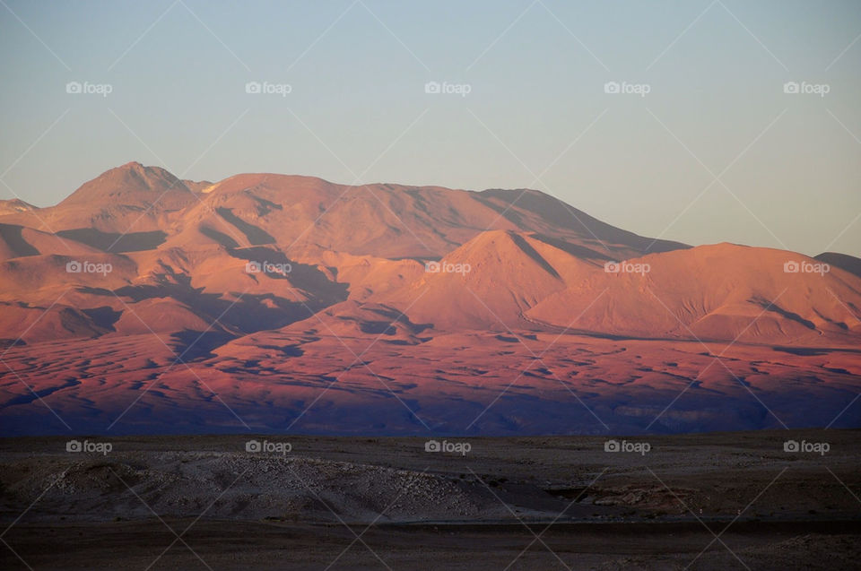 Sunset colors at atacama desert