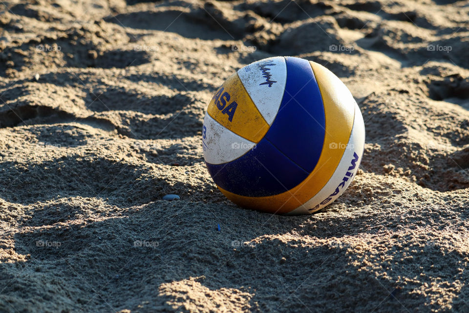 Beach volleyball on the sand