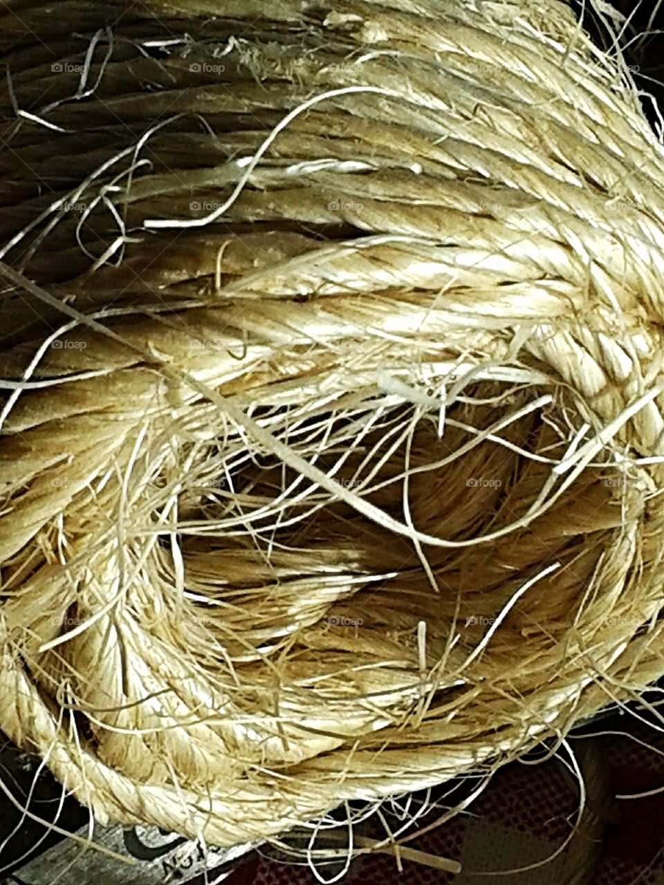 Garden twine.  The texture and color of the twine relax my mind.
