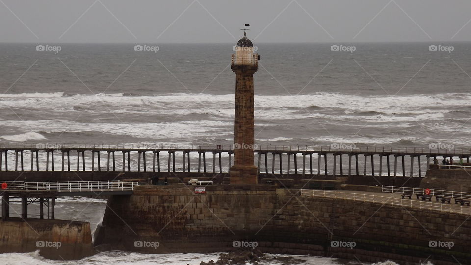 Lighthouse At Whitby . I took this pic one cold windy day.
