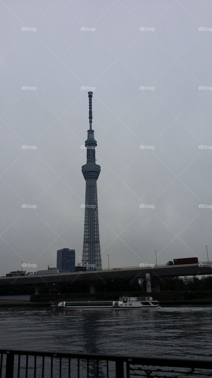 Skytree at cloudy day
