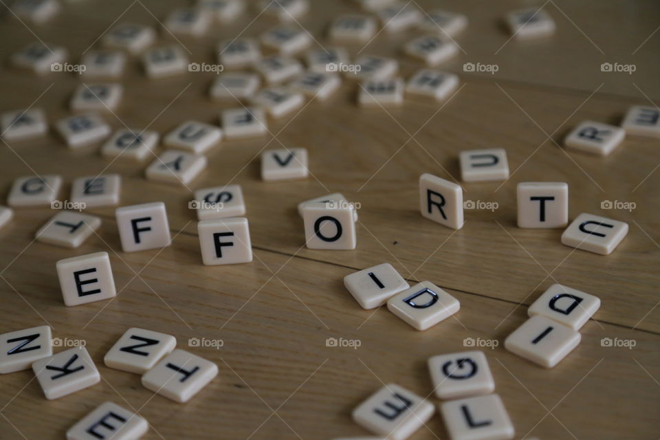 Tiles of letters. Tiles of letters