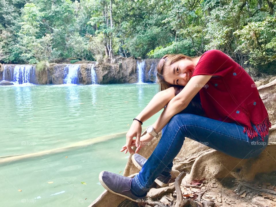 At Thi Lor Zu water fall,Thailand 