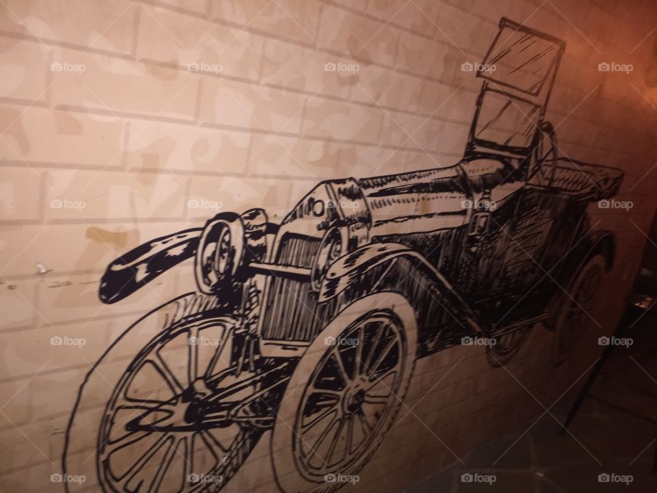 Sketching on the wall 