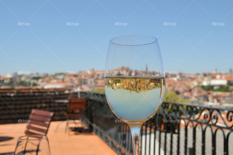 Glass of wine in Porto, Portugal