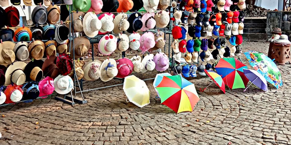 Umbrellas of different color and different size