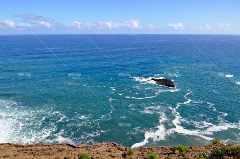 View of blue ocean in Tenerife island