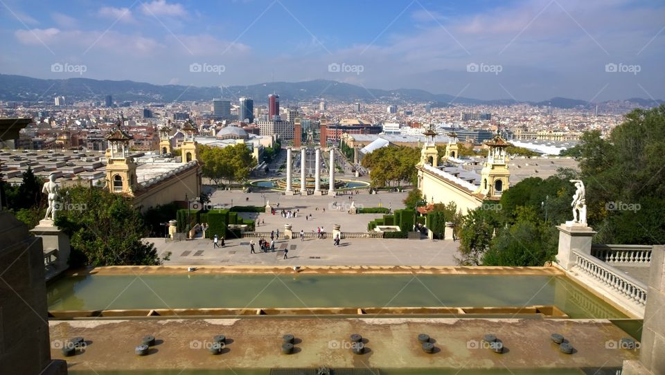 View from Montjuic, Barcelona. Landscape of the city of Barcelona from Montjuic