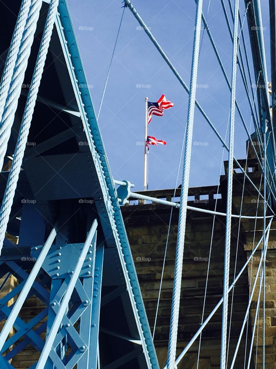 American and Kentucky Flags 