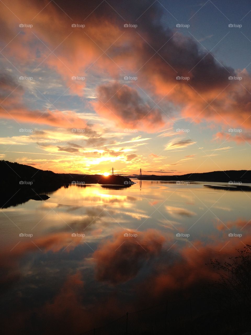 Magical sunset. Walking on a beautiful evening