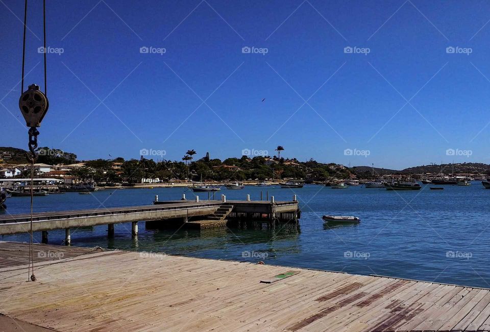 all blue, sea and sky 
beautiful landscape of Búzios beach