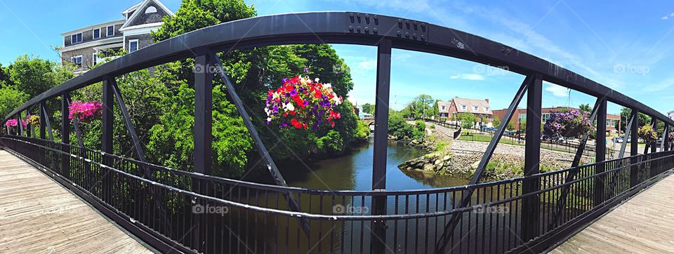 Flower Bridge over the river in Milford Harbour