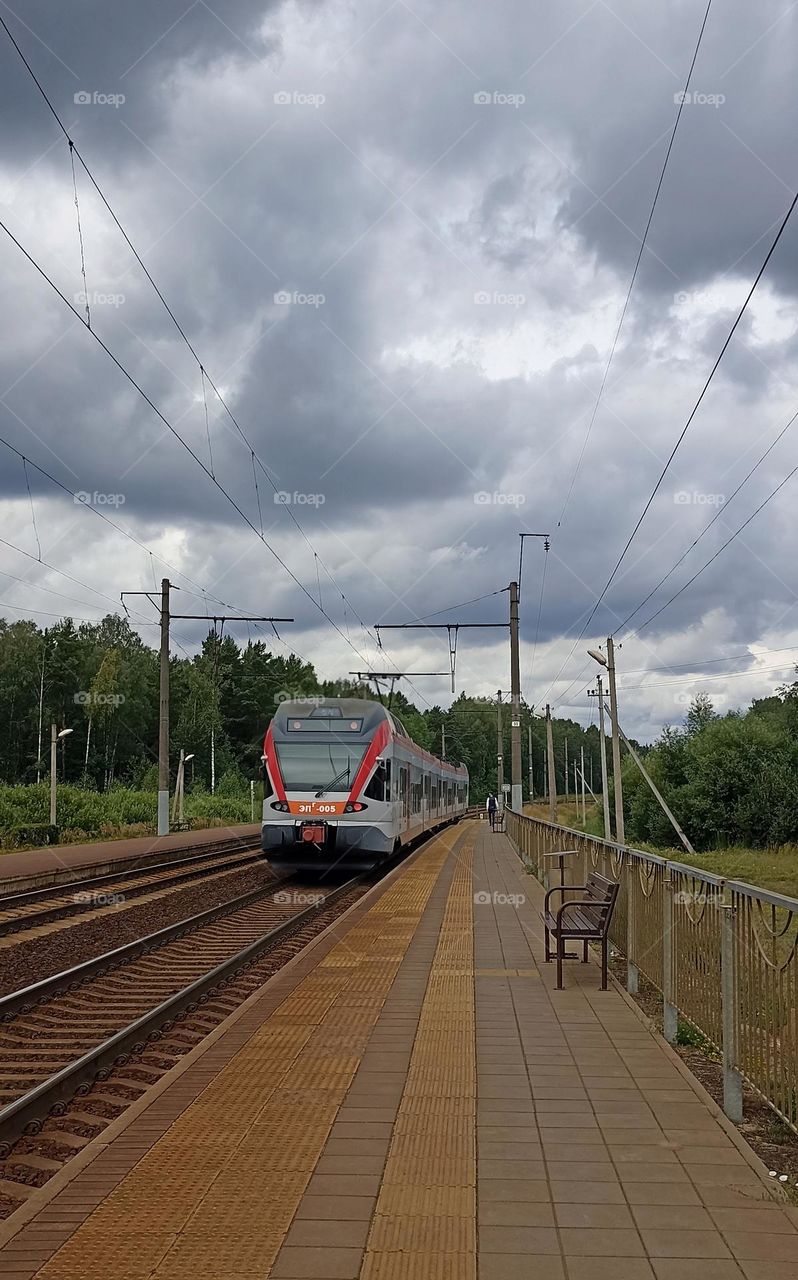 public transport, electric train station