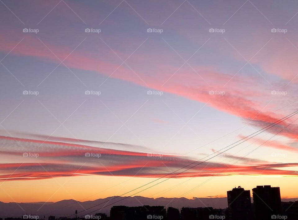 Armenia,Yerevan,a beautiful view in the colors of the sky,looking from a height