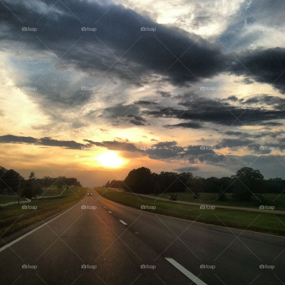 Highway sunset 