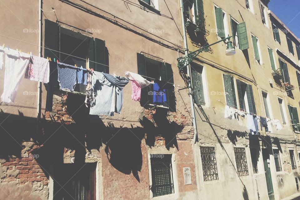 Hanging clothes in venice