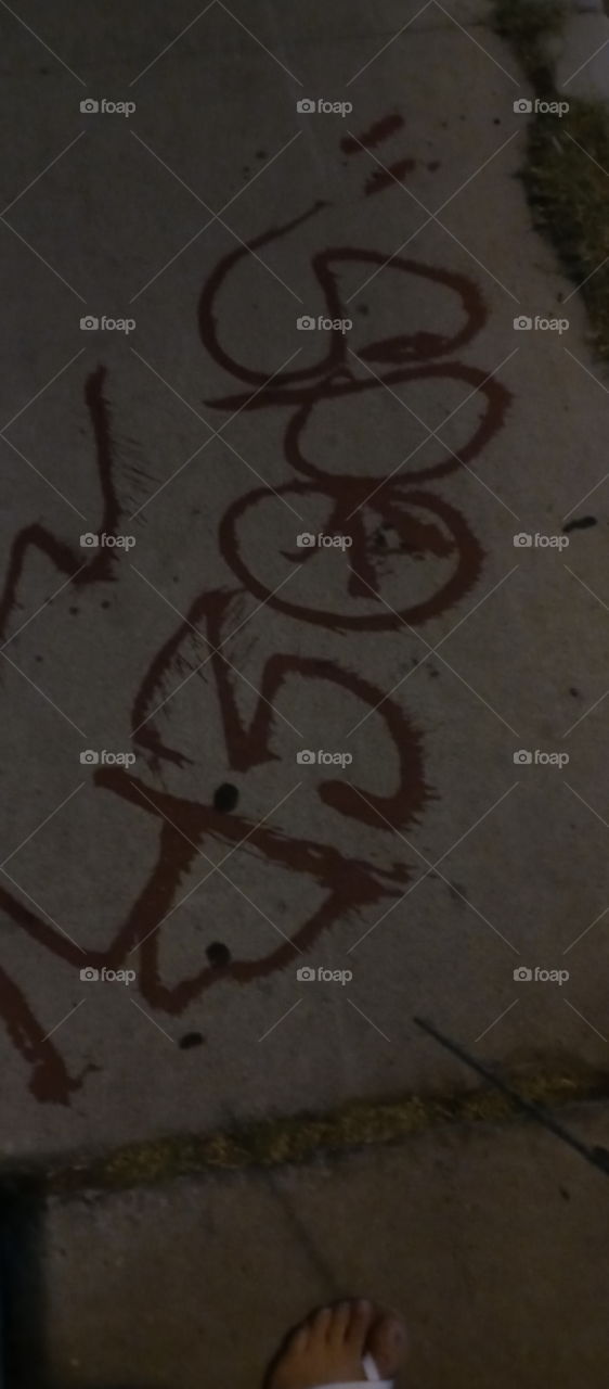 I spy with my little eye #SOMETHING RED words in bloody paint mate