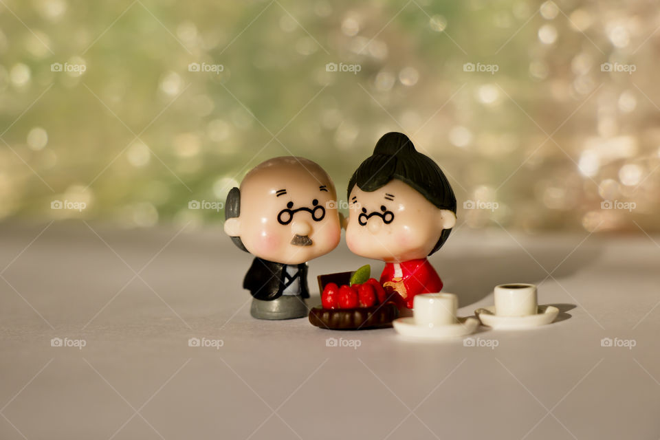 Old people love each other for a long time. Old couple, National day for older persons.