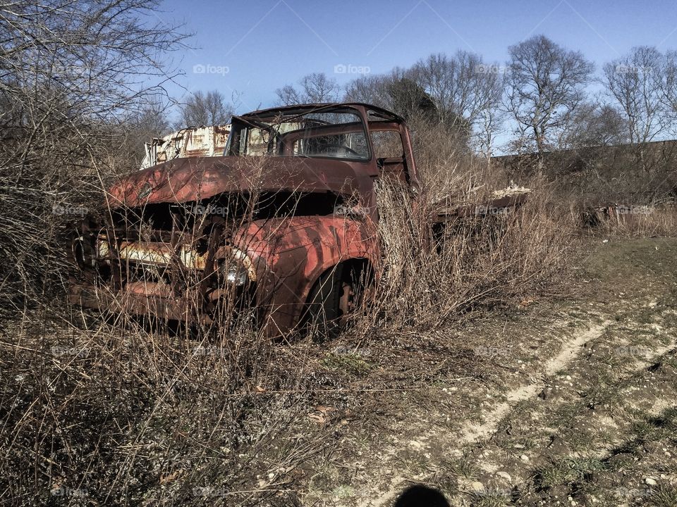 Abandoned, Vehicle, Soil, Road, Broken