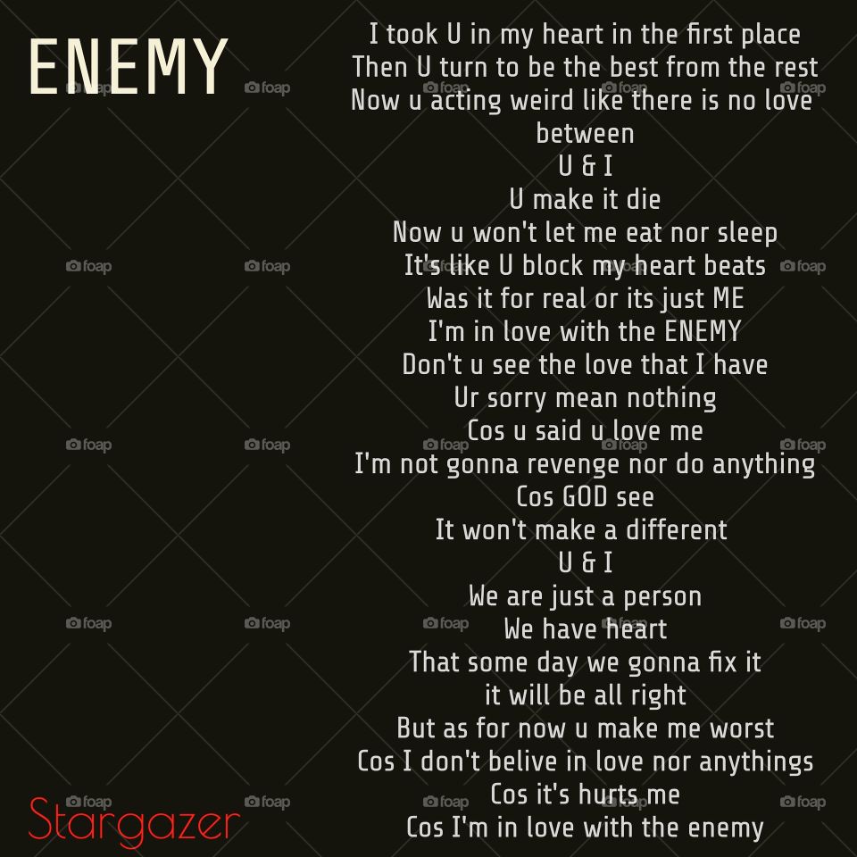 Enemy luv quote