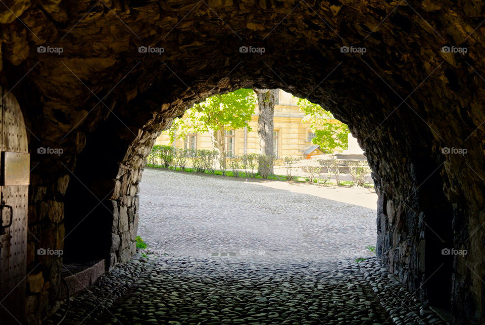 tunnel shadow brick rock by razornuku